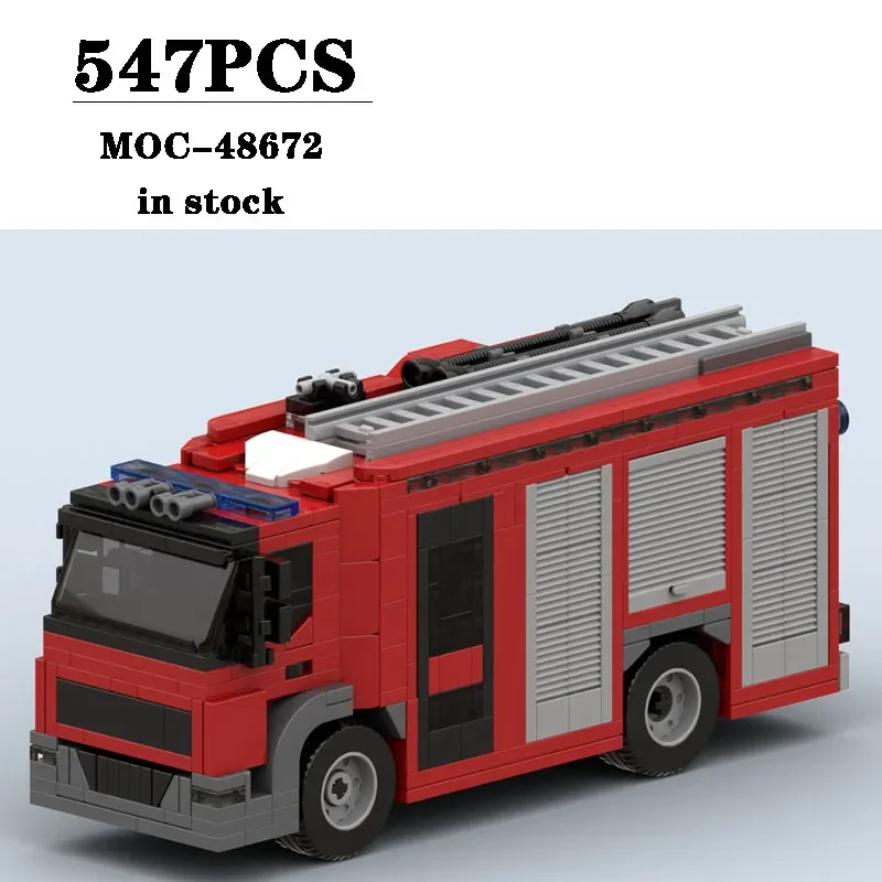 Building Block MOC-48672 Fire Emergency Vehicle Truck Construction Model Ornament 547PCS Children's Birthday Gift Christmas Toy