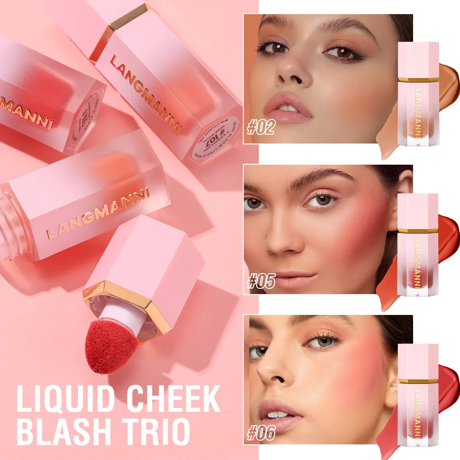 Make Up Liquid Cheek Blush Facial Nourishing Blusher Gel Cream Multi-purpose Eye Shadow Lip Gloss Makeup Blush Wholesale