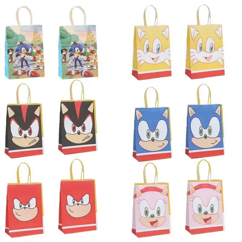 

Sonics Cute Gift Bag Handbags Cartoon Anime Graphic Print Birthday Party Decorations Gifts Bags Packaging Shower Decoration Gift