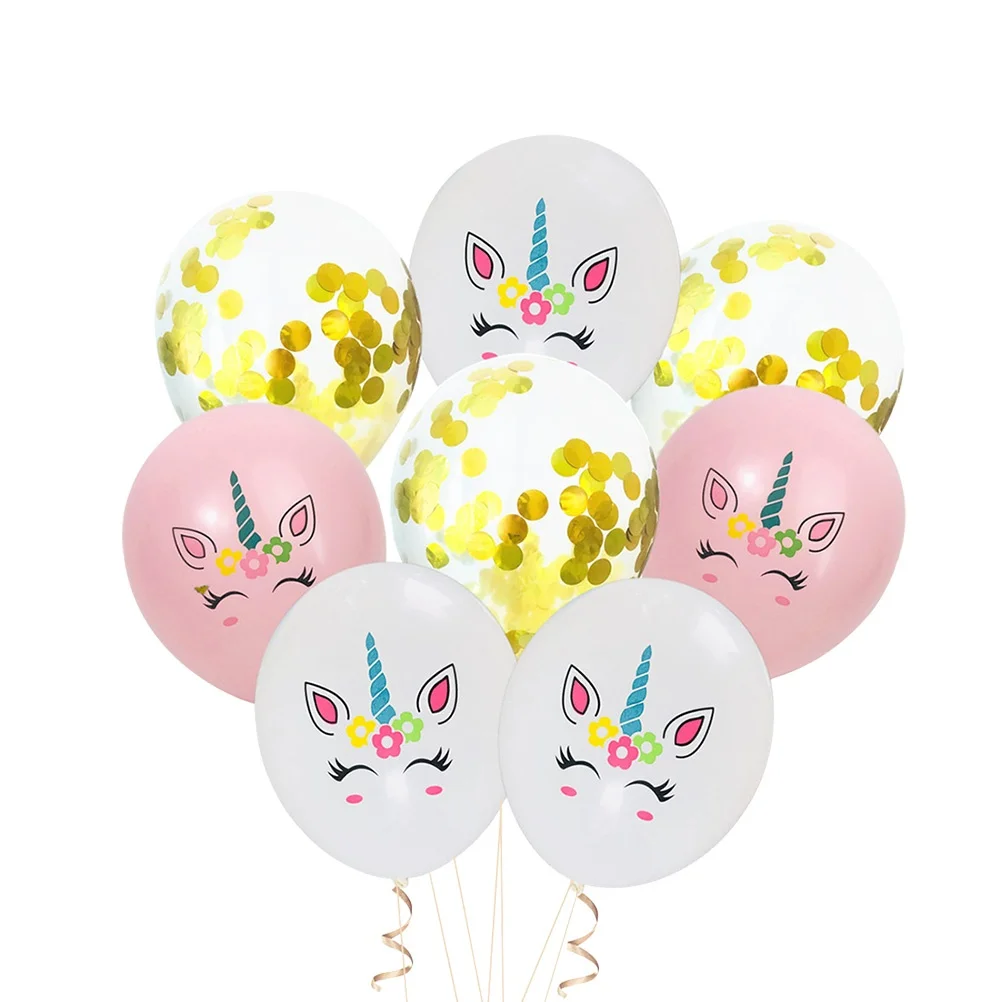 

15 Pcs Sequins Confetti Latex Balloons Unicorn Decoration Supplies Beautiful Scenery Photos Props