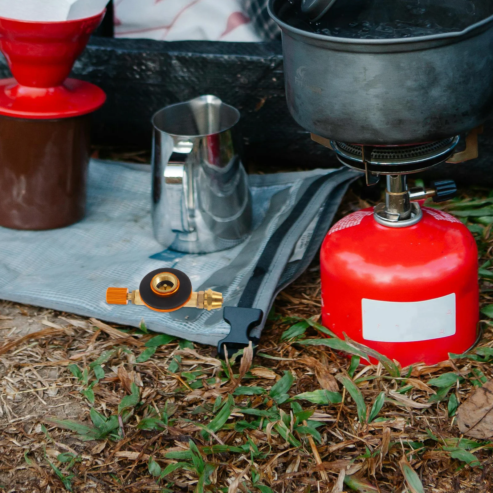 

1pc Flat Canister Refill Valve Adapter For Camping Gas Stove Portable Outdoor Backpacking Hiking Picnic Bbq Lightweight Compact