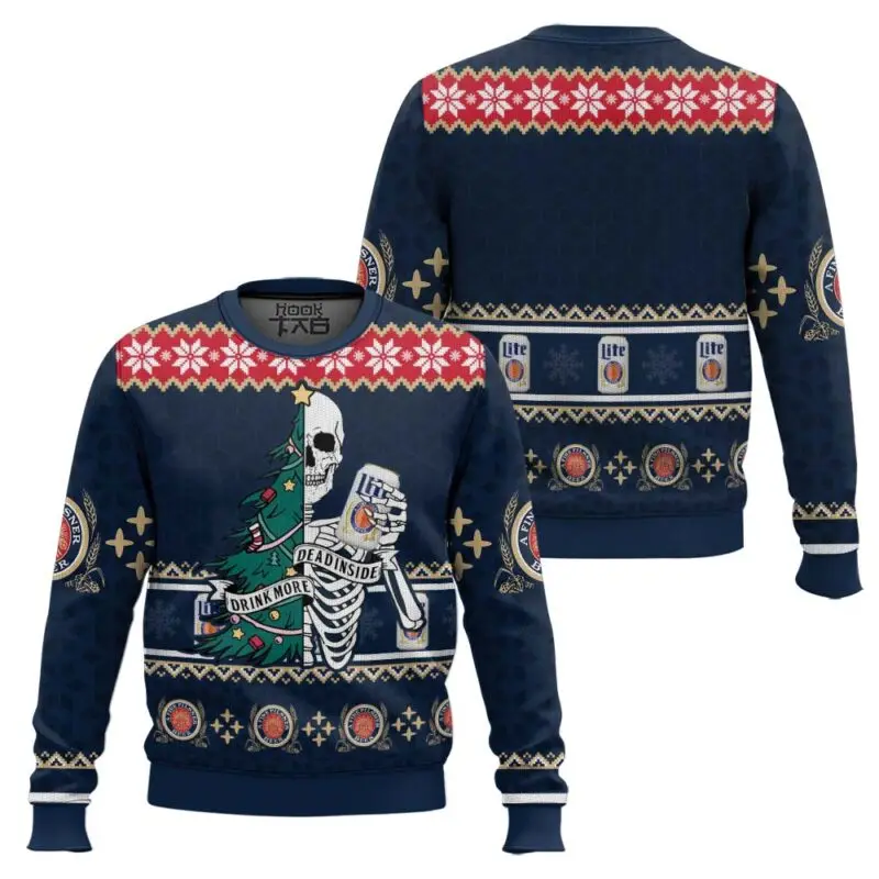 Men Round Neck Christmas Ugly Sweater Fully Printed Beer Enthusiast Gathering Festive Atmosphere Must Have For Autumn And Winter