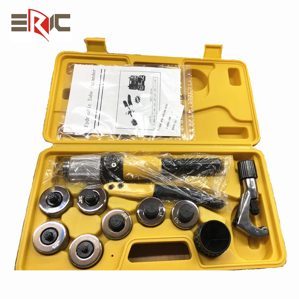 HHKG-28 Steel Hydraulic Tube Expander Kit 7 Lever HVAC Swaging Tool 3/8-1-1/8 Inch Tube Cutter Deburring OEM/ODM Plastic