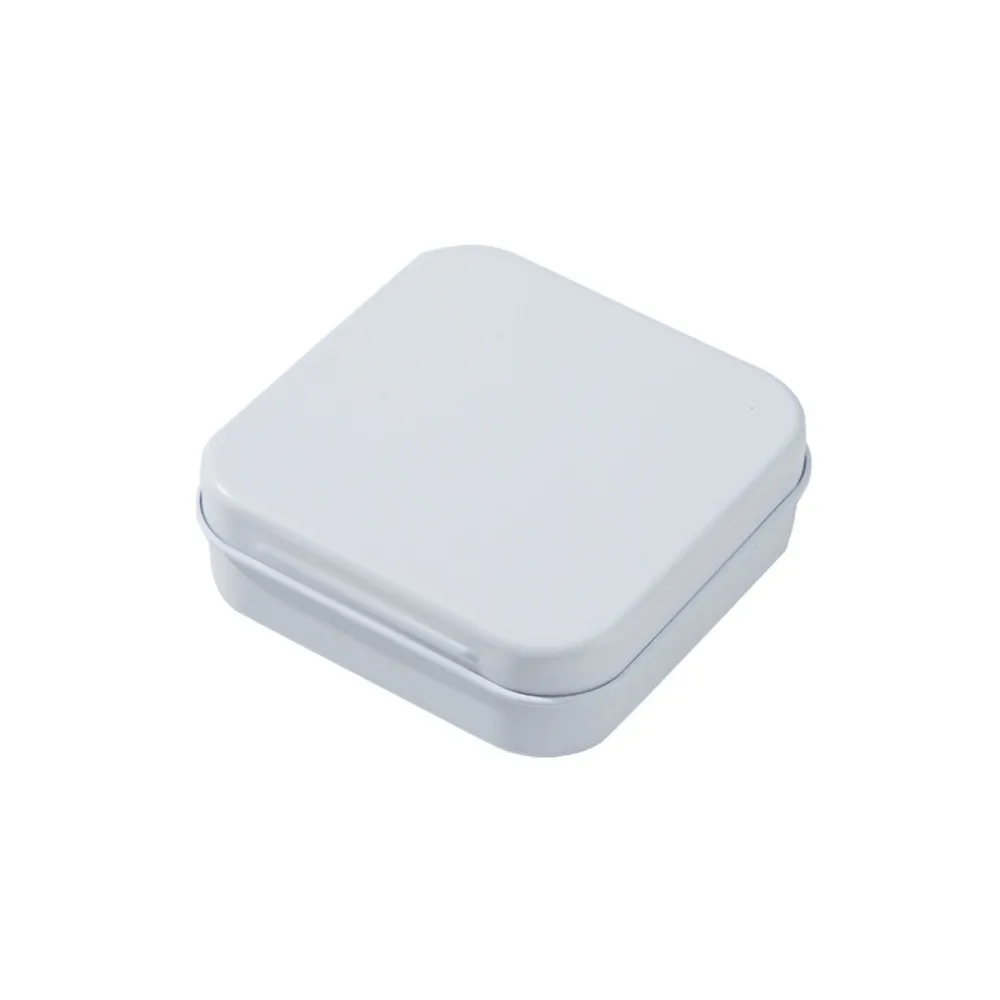 Portable Eco-Friendly Candy Storage Box Square Shape Metal Material Mini Sealed Jars Durable Flip Top Tin Box for Candy Storage