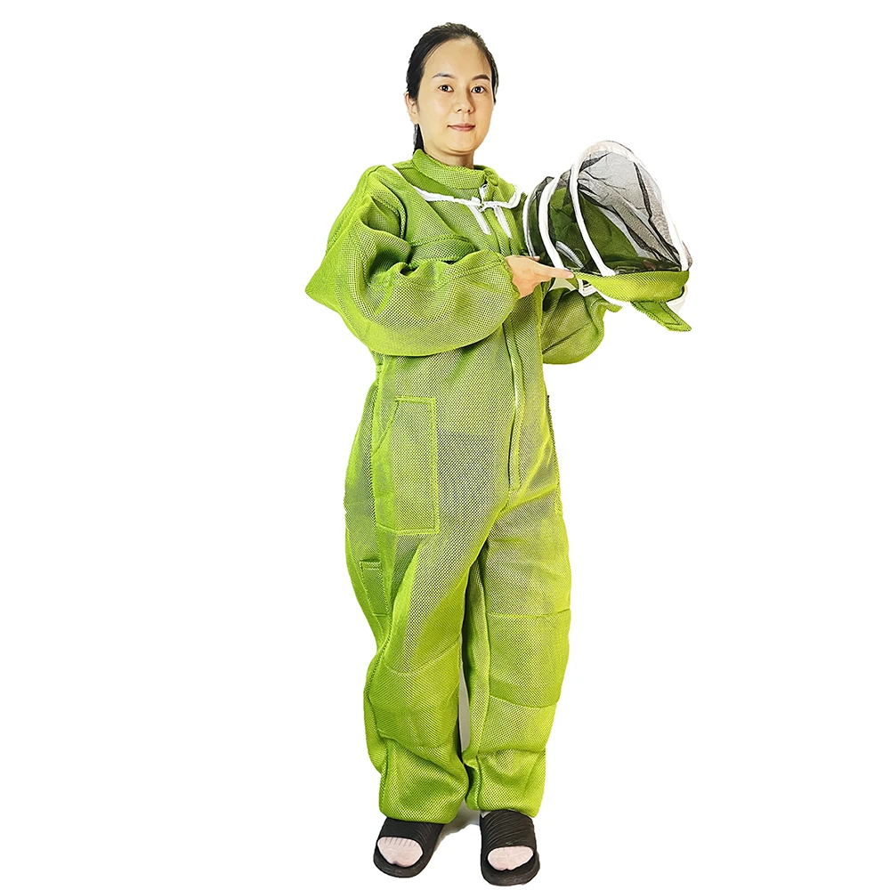 

Beekeeper Suits Custome Clothing Coverall Breathable Hoodie 3D Air Extra Large Green Gloves Anti Bite Imker Beekeeping Supplies