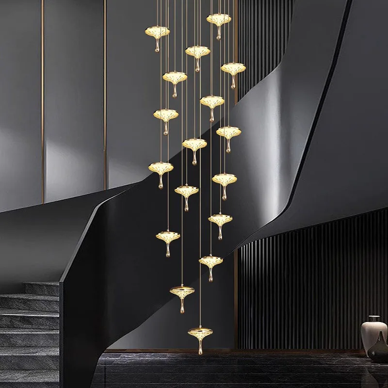 Modern home decoration crystal chandelier, stair Pendant lamp, living room Pendant lights, interior lighting