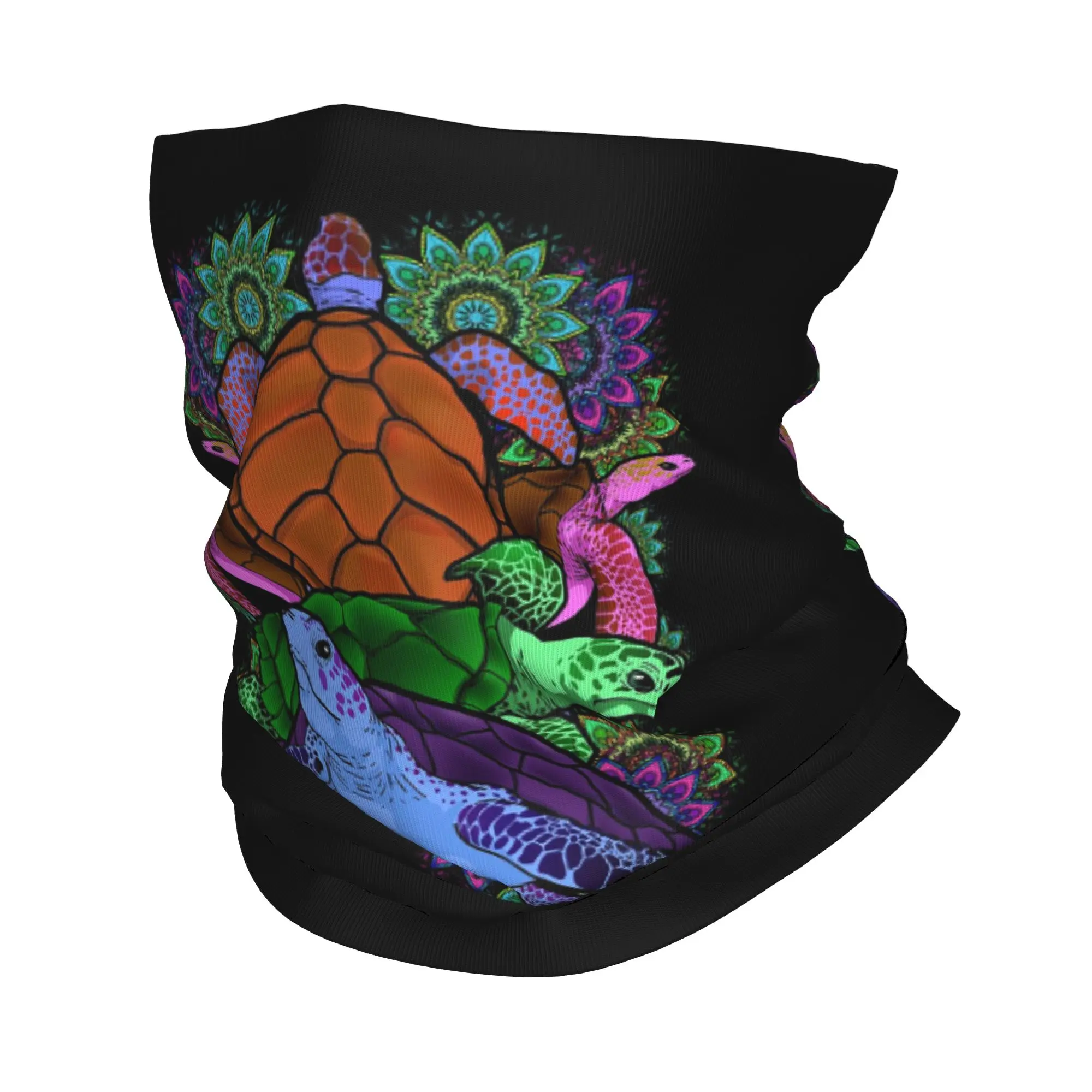 Mandala Lover Hawaiian Tribal Polynesian Tattoo Sea Turtle Bandana Neck Cover Printed Magic Scarf Headband Hiking Fishing