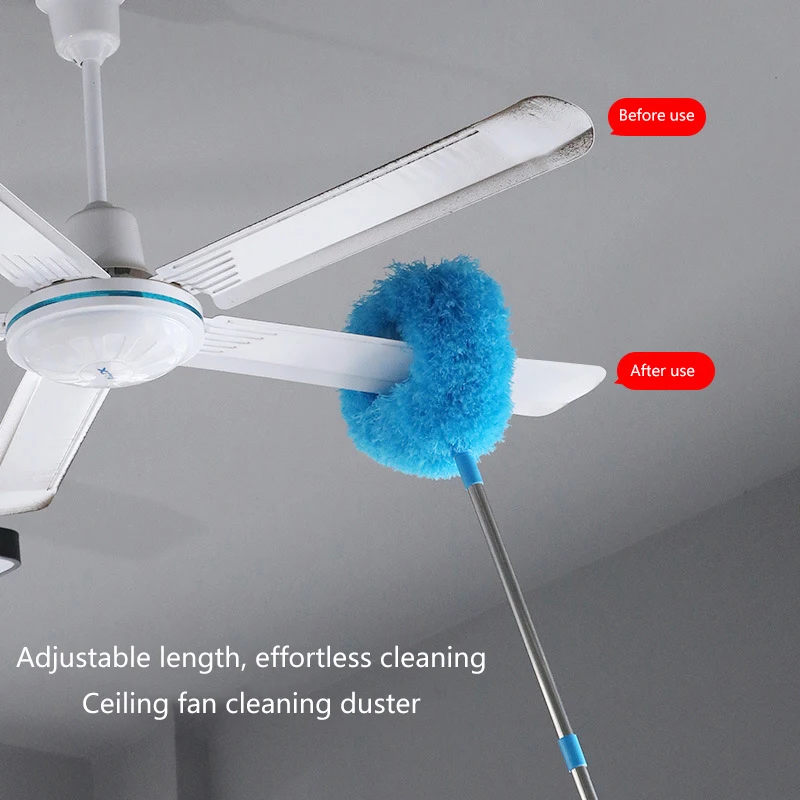 Long Duster Telescoping Extension Pole Cleaning Furniture Blinds High Ceiling Fan Cleaner Microfiber Duster