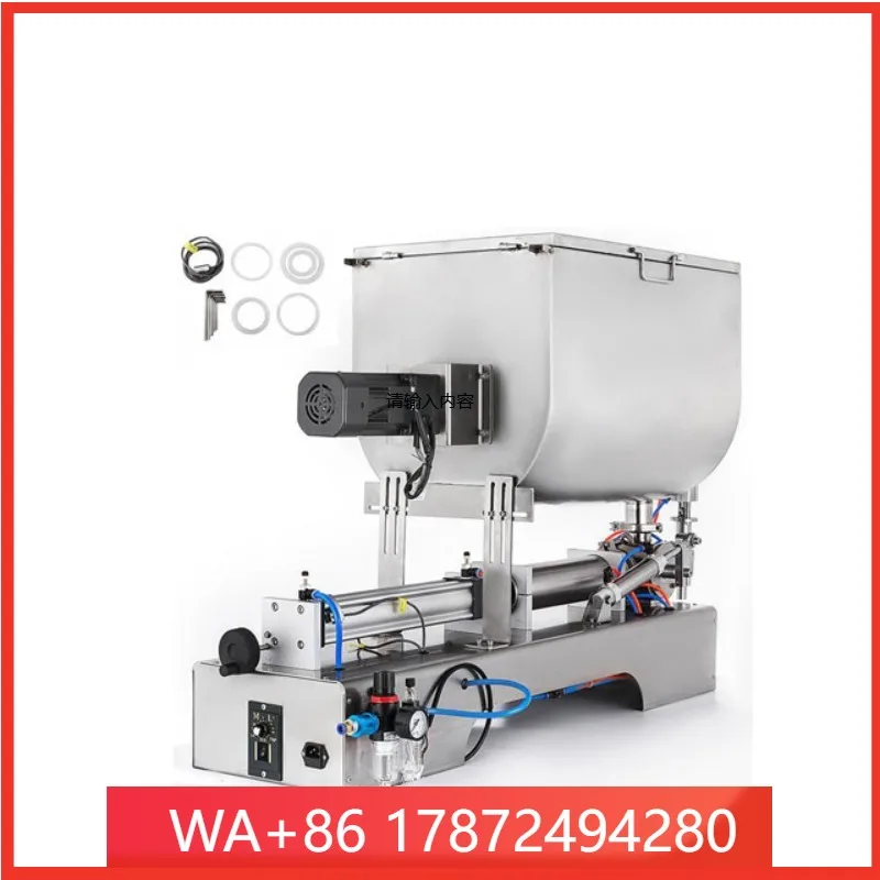 Semi-auto U Shape Big Hopper 80L Liquid Paste Fix Quantity Filling Machine Preheat Thick Oil Honey Liquid  Filling Machine