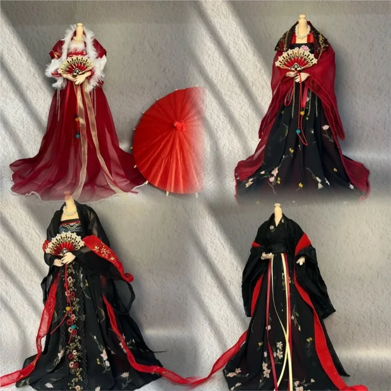 2025 neue Kreative Vintage Puppe Hanfu Kleid 30 cm Puppe Kleid Kostüm Puppe Chinesischen Vintage Hanfu Kleid Puppe Zubehör LI093