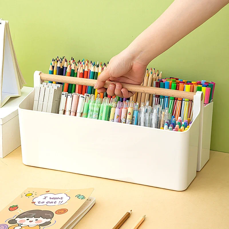 Watercolor Organizer Portable Large Capacity Brush Pencil Stationery Barrel Student Multi-function Pen Holder School Supplies