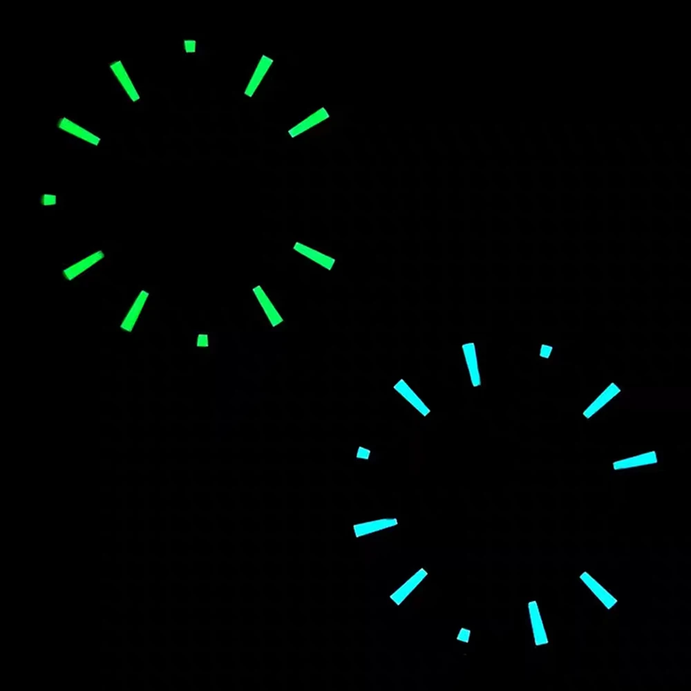 NH35 28.5mm Watch Dial Green Blue Luminous Face Dial Fit For 7S26 NH35 NH36 Movement Seamaster Watch Case Surface Dial