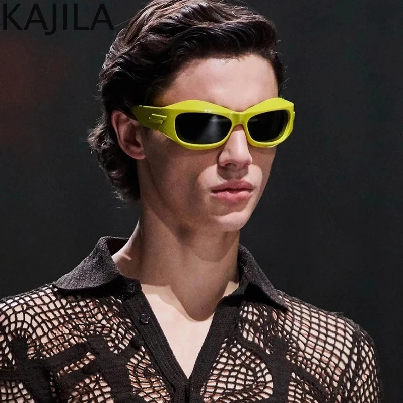 Cyber Y2K Punk Sonnenbrille für Damen und Herren, Sportliche Eckige Sonnenbrille für Damen 2026, Luxusmarke Steampunk Silberne Brillen UV400-Schutz – Detail 5