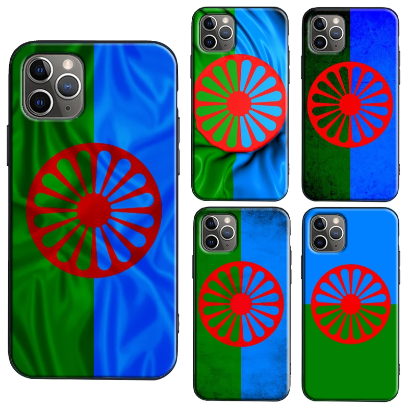 Gypsy Romani Roma Flag TPU Case For iPhone 11 12 13 Pro Max mini X XS Max XR 6S 7 8 Plus SE 2020 Cover Fundas