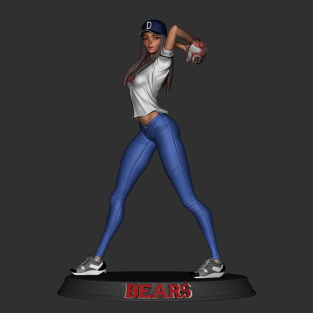 1/24 Baseball Girl High-precision Resin 3D Printing Model Desk Decoration Figurine DIY Coloring Self-assembly Miniatures
