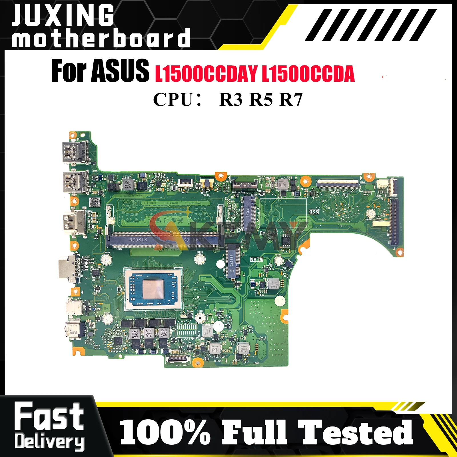

L1500CDAY Laptop Motherboard For ASUS VivoBook L1500CCDAY L1500CCDA L1500CD Notebook Mainboard With R3 R5 R7 CPU 113% tests OK