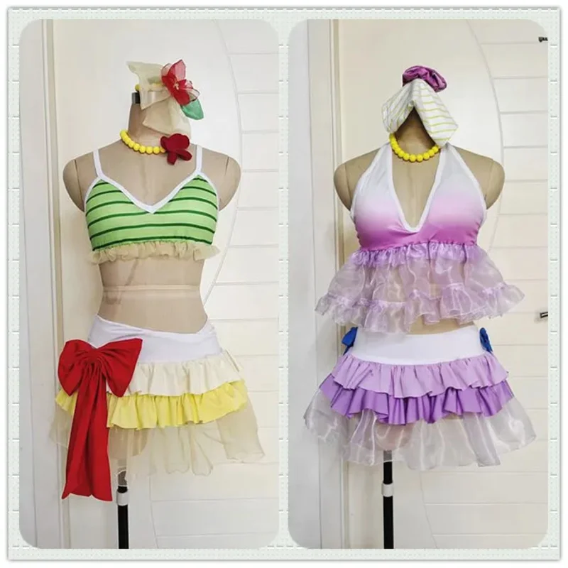 

COS-HoHo Anime Lovelive! Minami Kotori Sonoda Umi All Members Sexy Lovely Summer Swimsuit Cosplay Costume Pool Party Outfit