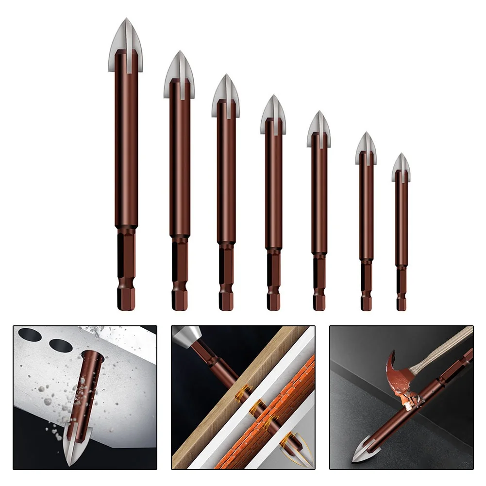 

Cross Hex Tile Bits Glass Ceramic Concrete Hole Opener Alloy Triangle Drill Size 3mm 4mm 5mm 6mm 7mm 8mm 10mm 12mm