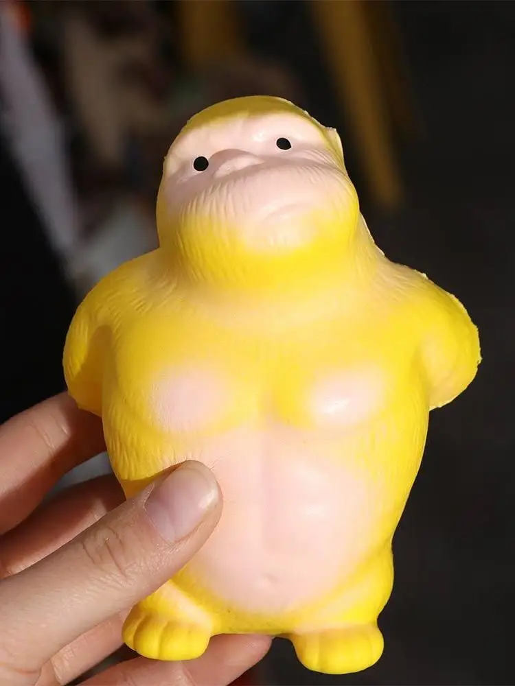 Jouets en caoutchouc souple pour enfants, gorille jaune à pression lente, jouet en caoutchouc souple amusant, gorille en caoutchouc souple, jouets pour enfants