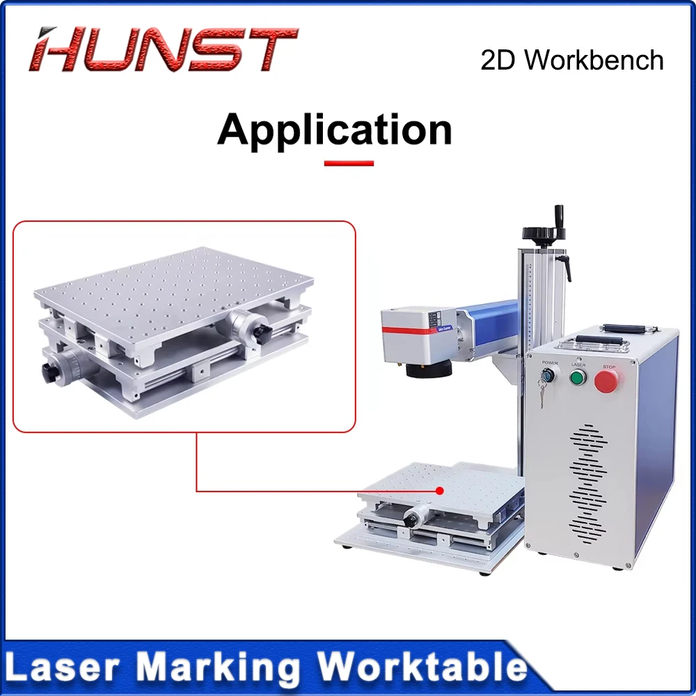 HUNST XY Table 2 Axis Aluminum Workbench Mobile Portable Cabinet Table for Laser Marking and Engraving Machine 210X150mm