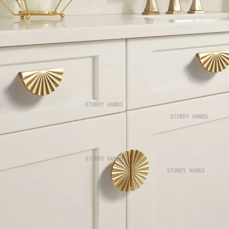 2pc Modern minimalist cabinet door handle gold cabinet zinc alloy circular matching door handle
