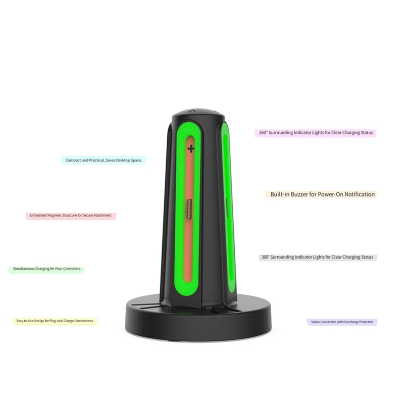 

4In1 Charging Dock For Switch 2 Joy-Con Charging Station Card Storage Base With 360° LED Indicators For NS Switch 2