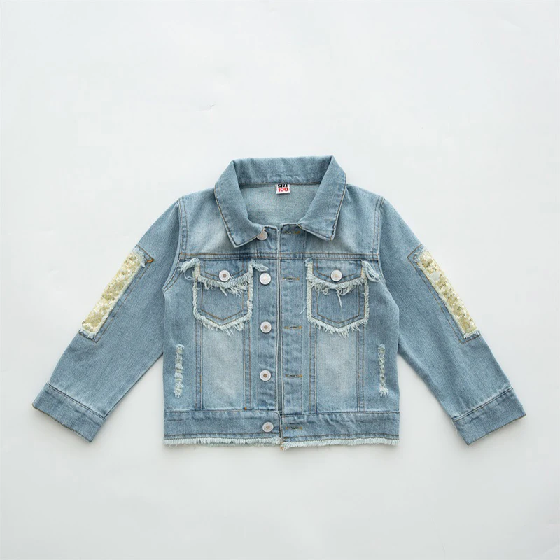 

2025 New Girls Denim Jacket Spring And Autumn Children's Outerwear 3 4 5 6 8 10 12 Years Birthday Gift Teenagers Kids Clothes