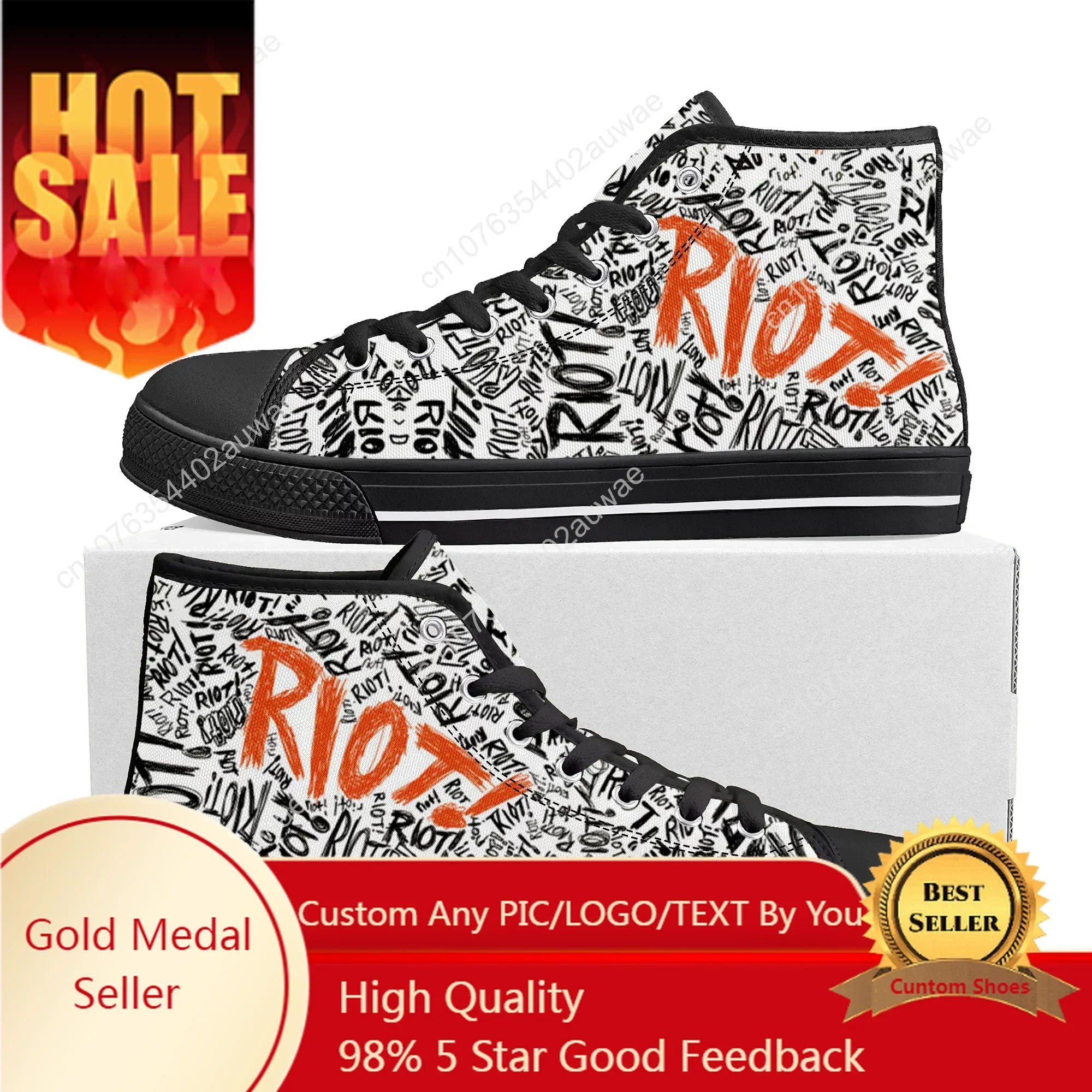

Paramore Rock Band Pop High Top High Quality Sneakers Men Women Teenager Canvas Sneaker Casual Couple Shoes Black