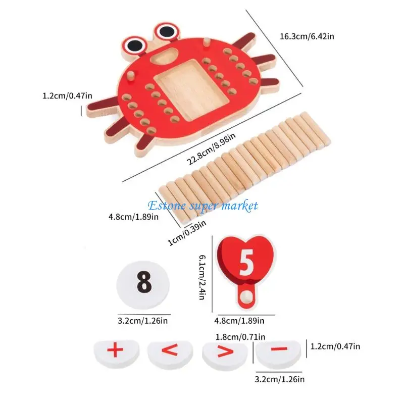 090B Giocattolo educativo per matematica precoce Numero tavole puzzle in legno Gioco per pratica sottrazione Set