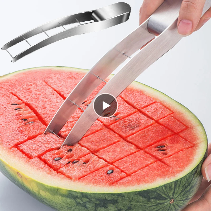 Kitchen Gadgets Stainless Steel Watermelon Cutter Knife Cantaloupe Multifunctional Fruit Divider Slicer Peeler Salad Home Gadget