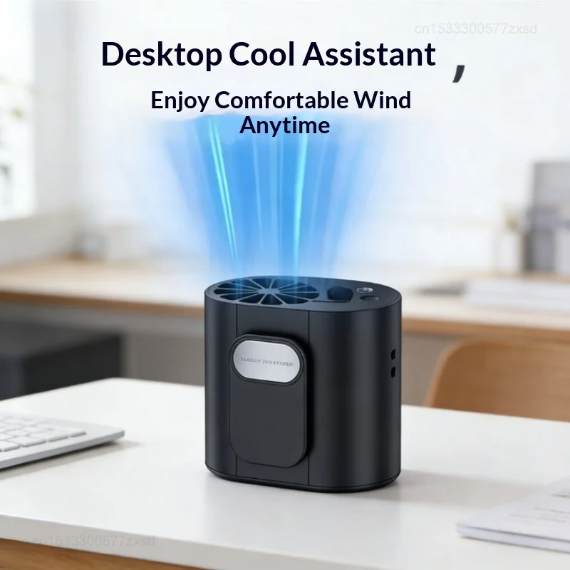 High-speed Waist Hanging Fan Portable Mini Fan Outdoor Jobsite USB Charging Silent Digital Display Mini Neck Hanging Fan Camping