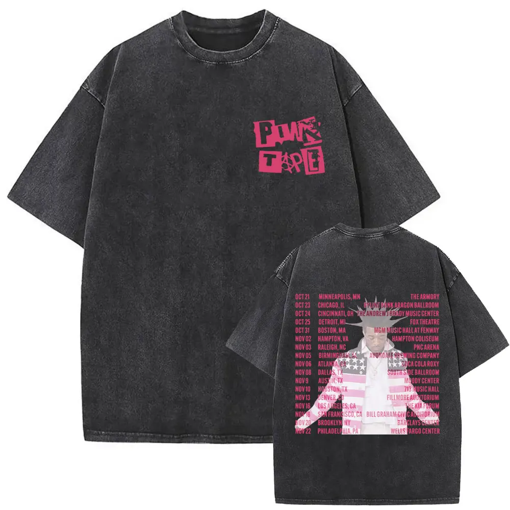 

Washed Vintage Rapper Lil Uzi Vert World Tour T-shirt Men Women Hip Hop Fashion Streetwear Casual Oversized T Shirts Fans Gift