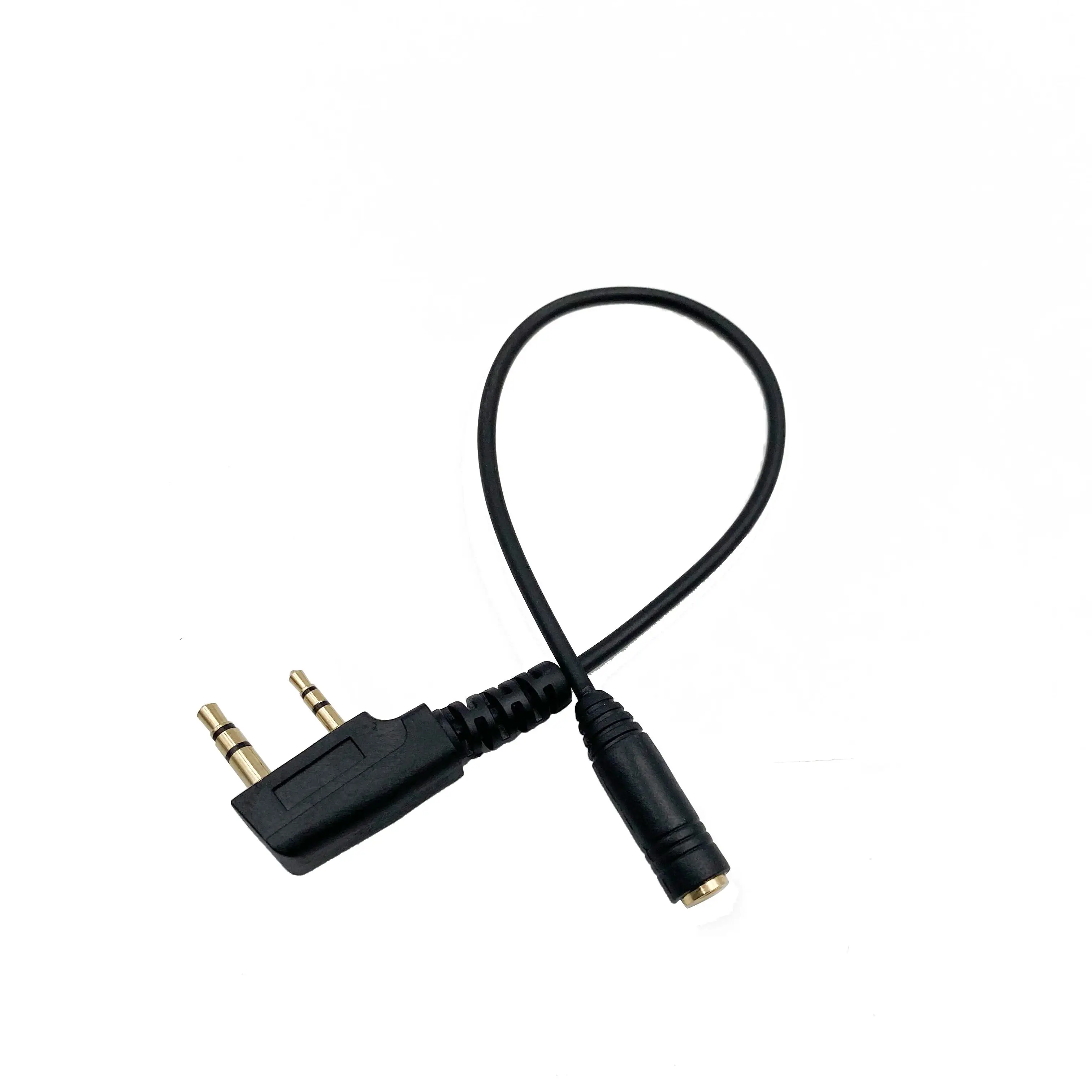 Adaptador de auriculares para walkie-talkie, Cable de auricular de 2 pines a 3,5mm para Baofeng BF-888S, Quanshneng, UV-5R, K6, KENWOOD, WLN, C1