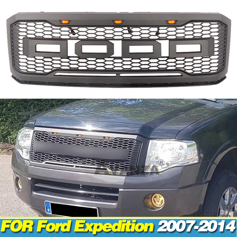 Auto Parts Grill With Led Light Fits For Ford Expedition 2007-2014 Front Grille