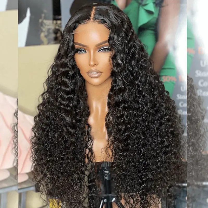 40 inch 13x6 Deep Wave Lace Front Wigs Human Hair Water Wave 13x4 Lace Front Wig 180% Density Brazilian Remy Deep Curly Wigs