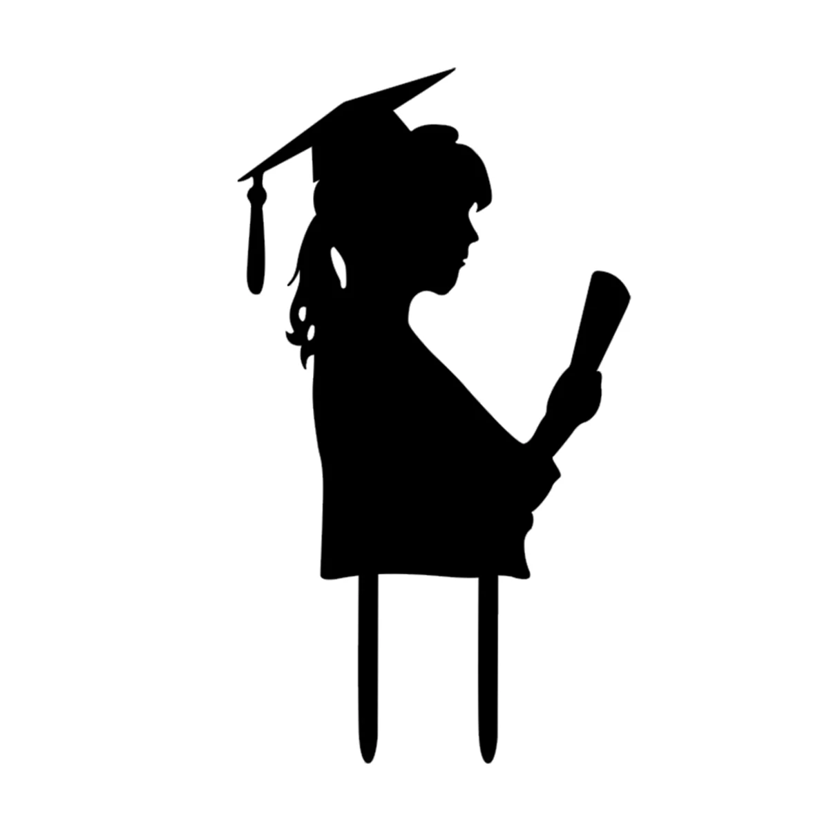 زينة قبعة كعكة التخرج، تهنئة علوية، عصا أكريليك قابلة لإعادة الاستخدام، آمنة للطعام، تصميم علوي للكيك