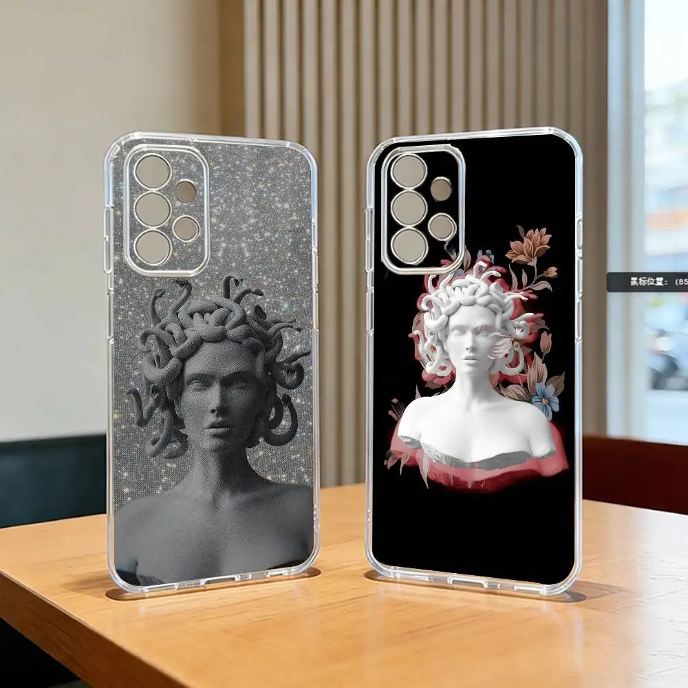 

Medusa Greek Mythology Phone Case Transparent Silicone Soft For Samsung S25,S24,S21,S22,S23,S30,Ultra,S20,Plus,Fe
