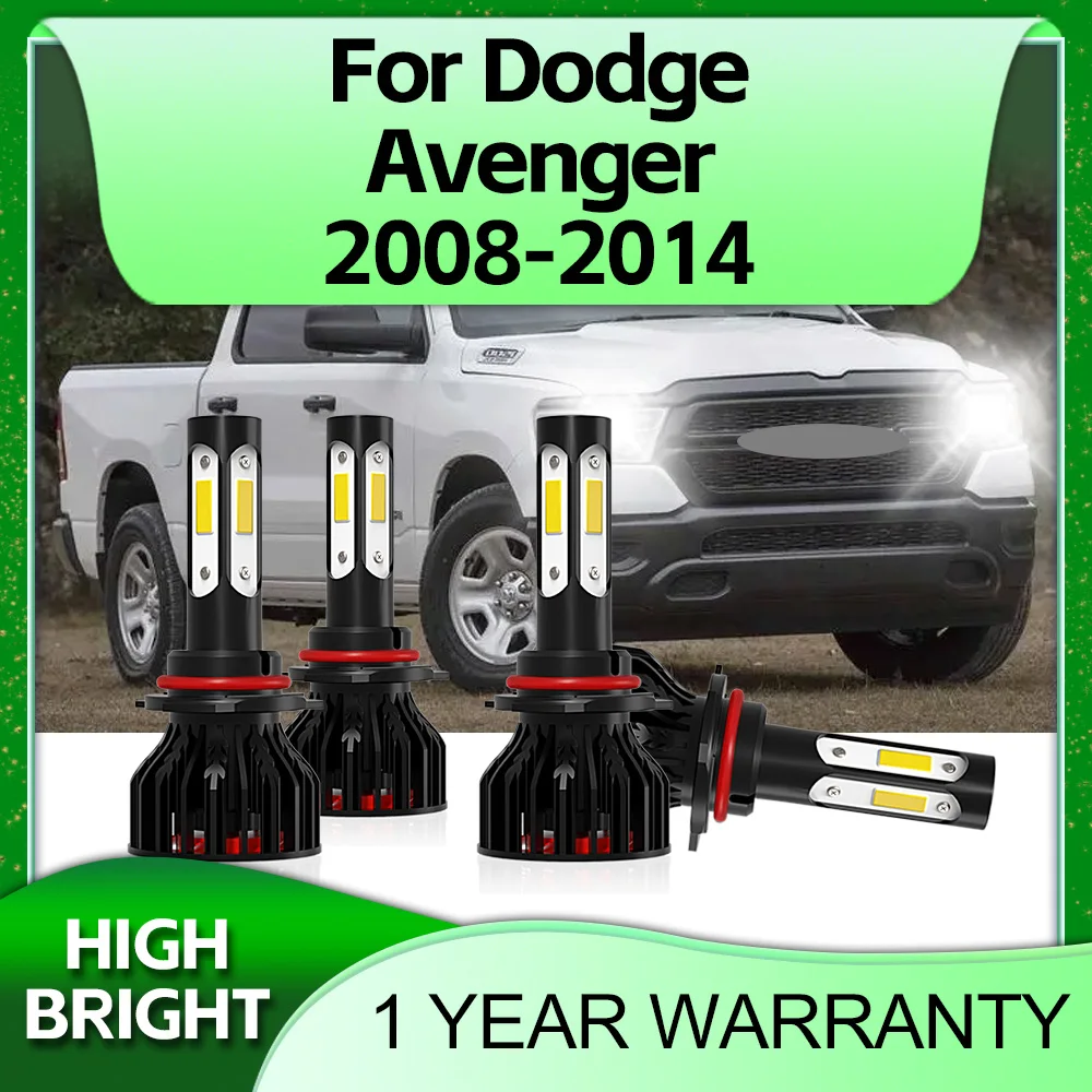 

2/4Pcs LED Car Light 9005 9006 30000LM Headlight 4Side Chip High Bright For Dodge Avenger 2008 2009 2010 2011 2012 2013 2014