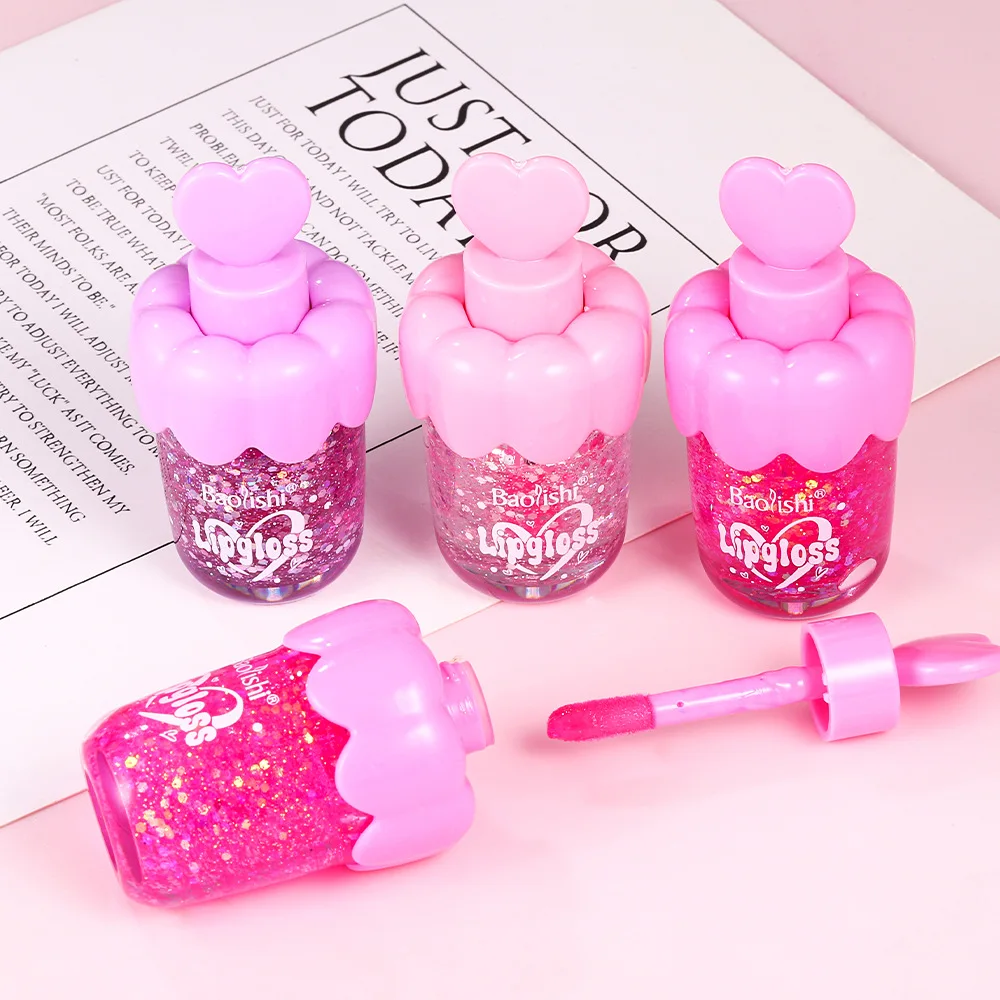 カラーチェンジグリッターリキッドリップスティックミラー保湿スパークルリップグロスメイクアップ透明ウォーターリップグレイズメイクアップコスメティクス