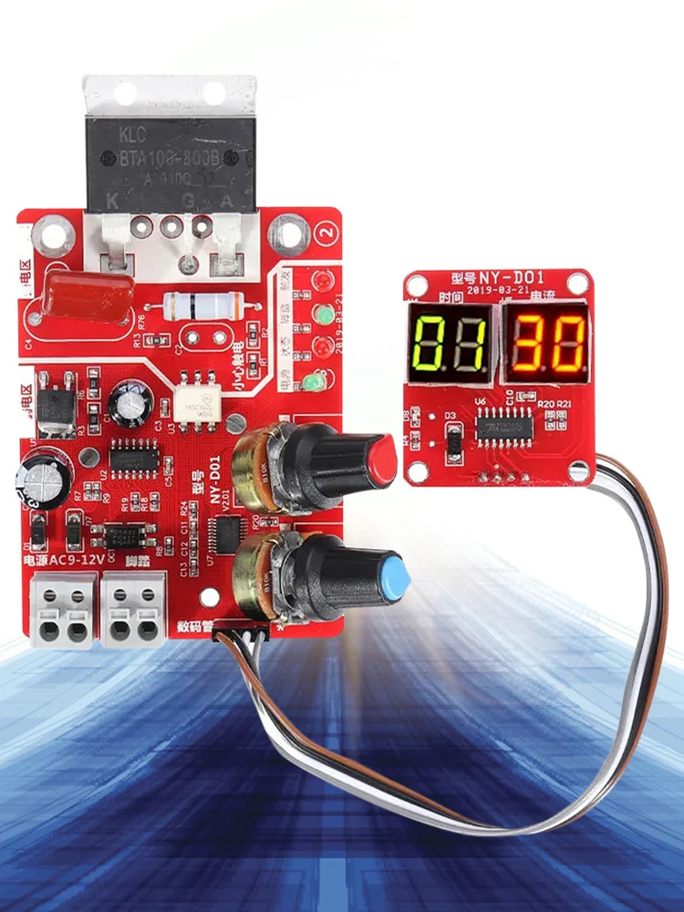 Spot Welding Machine Control Board Adjustable Time Current Spot Welder Controller Digital Display DIY Battery Accessories