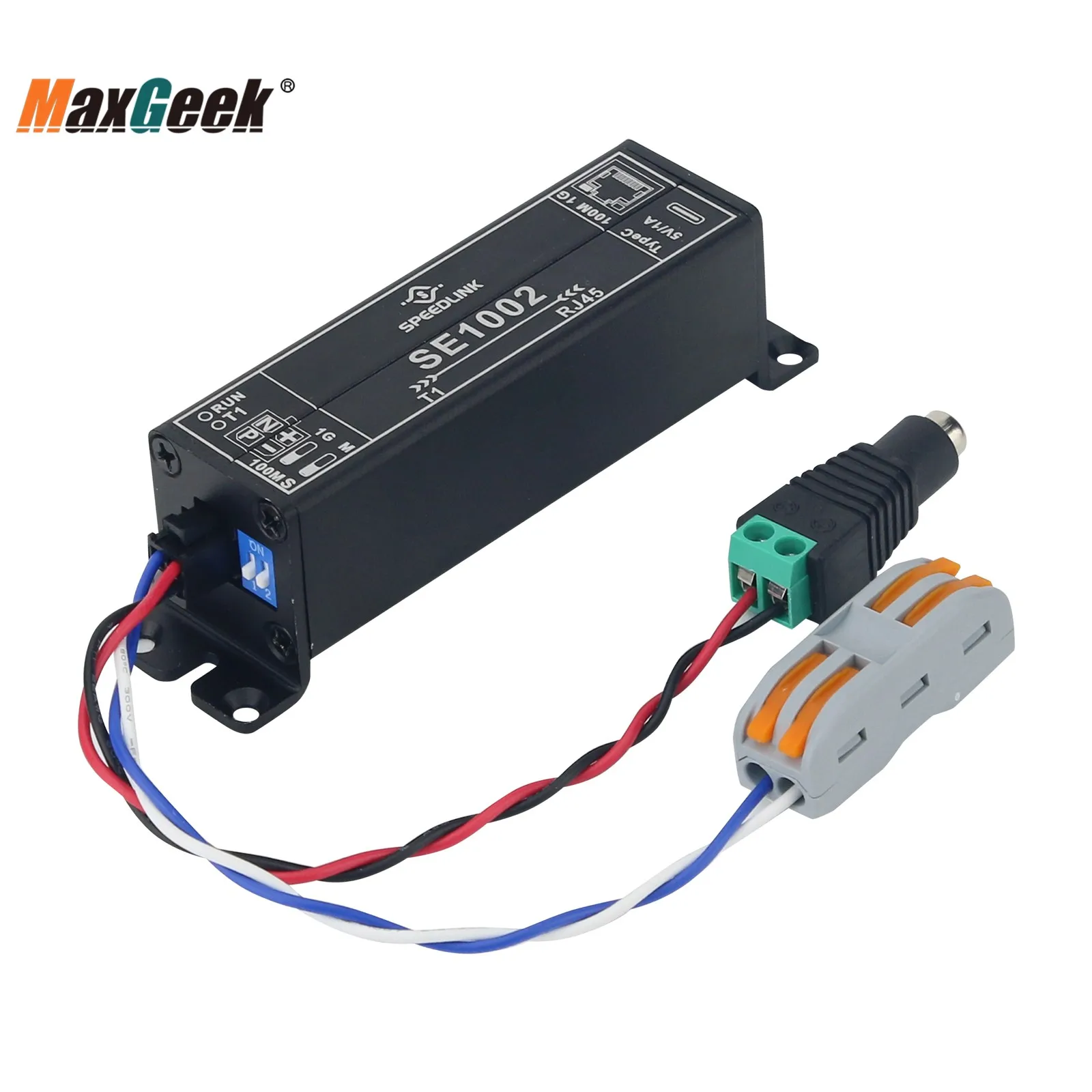 

Maxgeek SPEEDLINK SE1002 100M Automotive Ethernet Interface Module w/ Aluminum Alloy Shell 100baseT1 to RJ45