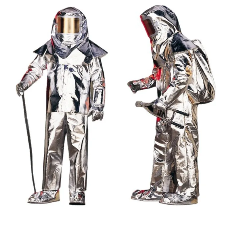 Proximity one-piece moisture and heat insulation suit split with backpack aluminum protective suit 1600 degrees