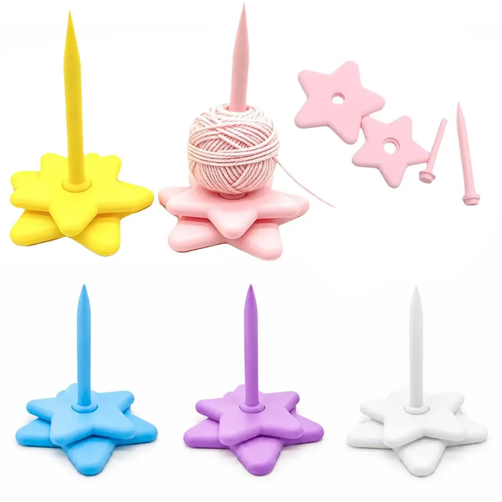 3D Printed Portable Wrist Yarn Holder Star Shaped Elevated Yarn Spinner Anti-slip Base Ball Dispenser Wool Ball Winder