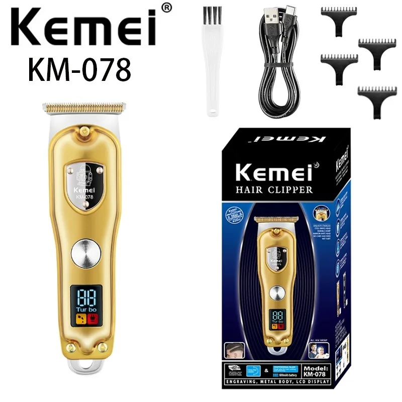 

Профессиональная электрическая машинка для стрижки волос с металлическим корпусом и ЖК-дисплеем