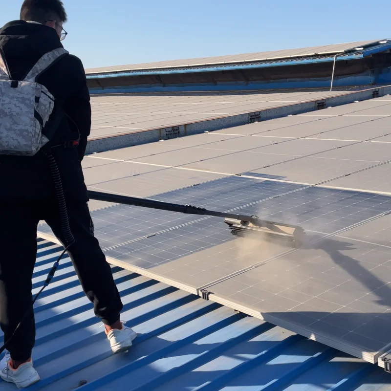 N1 solar panel cleaning machine, aluminum alloy double-head roller brush, nylon yarn, automatic rotary cleaning