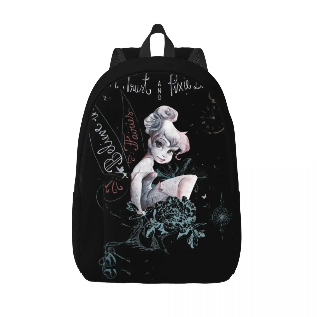 

Peter Pan Tinker Bell Believe Teenage Backpack Sports High School Work Daypack for Men Women Laptop Computer Shoulder Bag