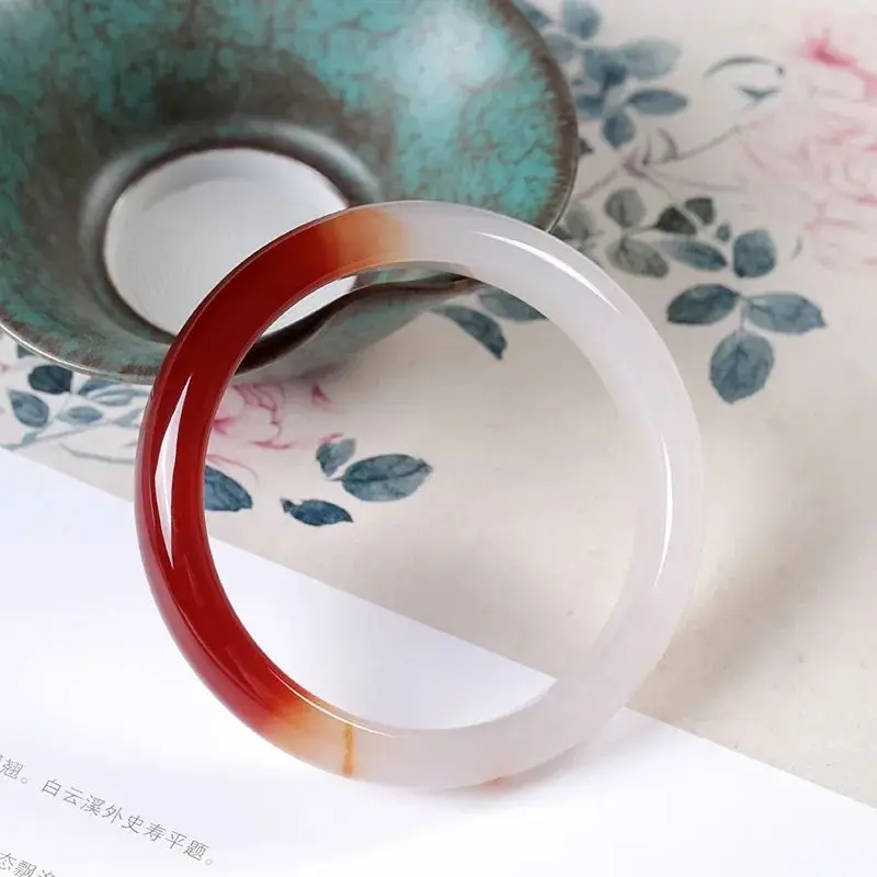 Ice Red and White Bracelet Agate Jiangshan Bracelet