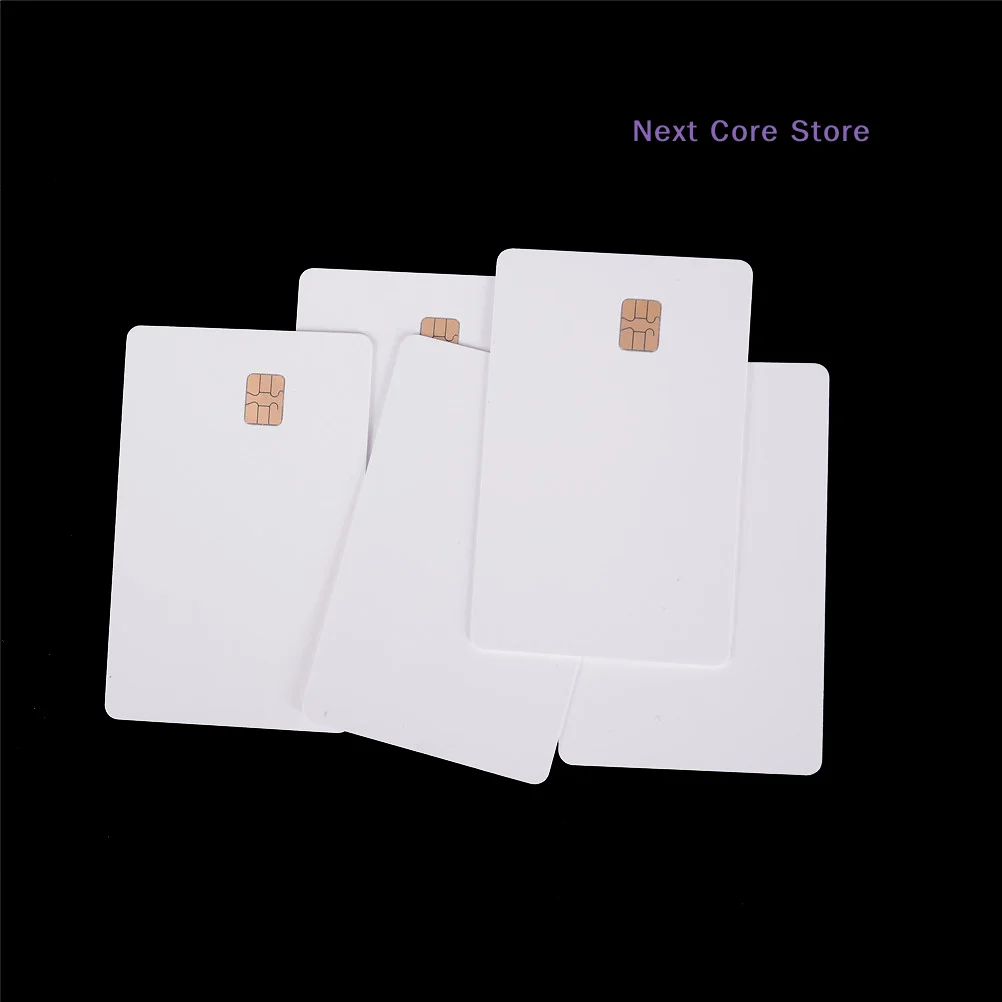 [NC]5Pcs ISO PVC IC With SLE4442 Chip Blank Smart Card Contact IC Card Safety White[NC]
