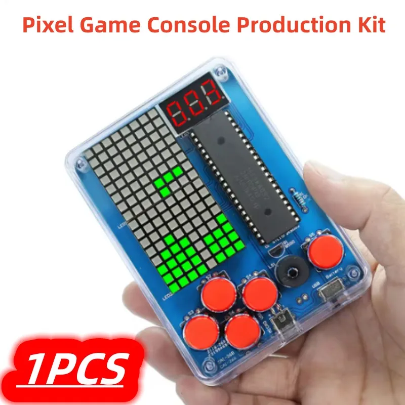 1Pcs/lot Pixel Game Console Production Kit 51 Single Chip Tetris Parts DIY Welding Training Electronic Small Maker