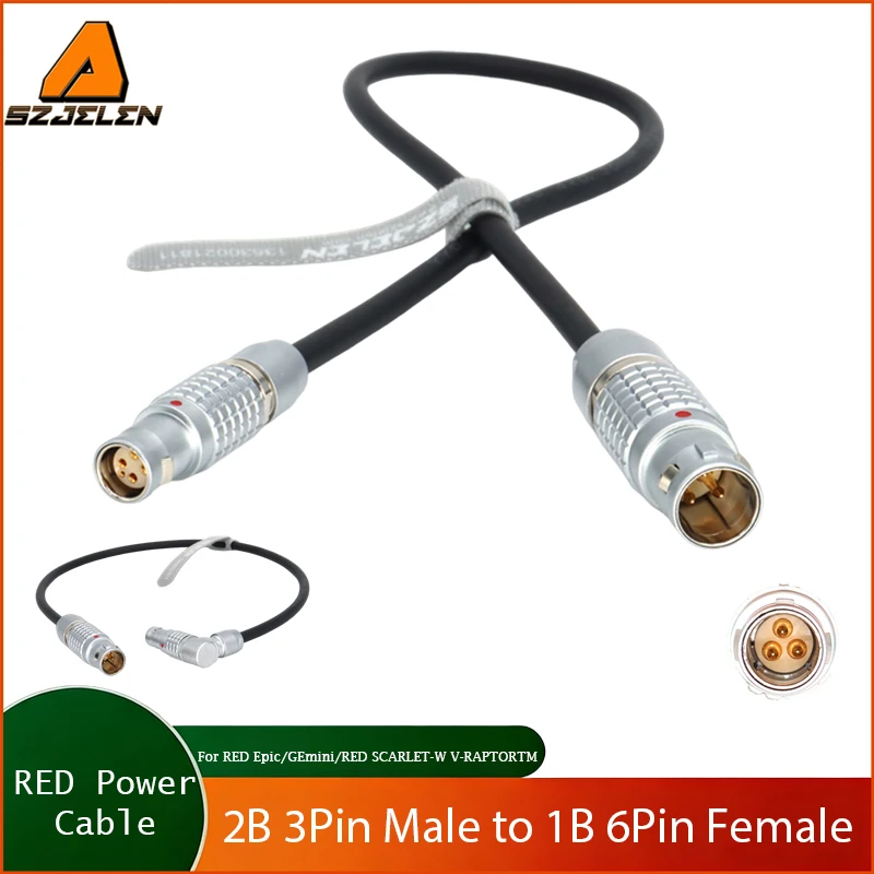 

Power Cable Steadicam M2 Straight/Right Angle 2B 3Pin Male To 1B 6Pin Female for Camera RED Epic/GEmini/RED SCARLET-W V-RAPTORTM